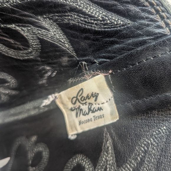 Larry Mahan boots men's size 9E Exotic Genuine Black Python Snake leather classi - Picture 12 of 13